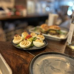 New York Butcher Shoppe & Wine Bar - Deviled eggs- Smokey flavor to this picnic basket classic