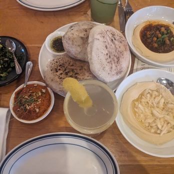 Saba - Our spread. Blue crab hummus at the bottom right - Mediterranean Near Me - New Orleans, Louisiana Saba - Our spread. Blue crab hummus at the bottom right - Mediterranean Near Me - New Orleans, Louisiana