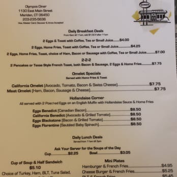Olympos Diner - Menu - Diners Near Me - Meriden, Connecticut Olympos Diner - Menu - Diners Near Me - Meriden, Connecticut