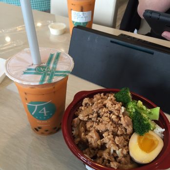 T4 - Braised Pork Rice Plate $5.95 & Thai Milk Tea $3.75 - Bubble Tea Near Me - Sacramento, California T4 - Braised Pork Rice Plate $5.95 & Thai Milk Tea $3.75 - Bubble Tea Near Me - Sacramento, California