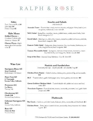 Menu photo 5 Ralph & Rose Dallas, TX