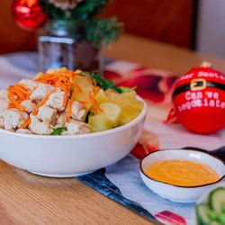 Joy Bowl - Chicken, pineapple, carrots, seaweed, jalapeño