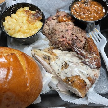 County Smoak - 2-meat platter ... bbq, ckn, smoked baked beans, & mac&cheese. Delicious! - Barbeque Near Me - Lynchburg, Virginia County Smoak - 2-meat platter ... bbq, ckn, smoked baked beans, & mac&cheese. Delicious! - Barbeque Near Me - Lynchburg, Virginia