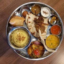 Jodhpur Indian Kitchen - Shimla Aloo Thali lunch special.