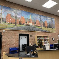 Garden City Public Library - Painting at circulation desk