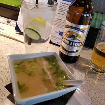 Squid Ink - Miso soup with pork dumplings and scallion - Sushi Bars Near Me - Peoria, Arizona