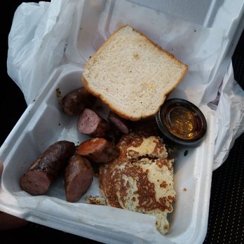 Martin's Bar-B-Que Joint - Sliced wonder bread, a dry corn bread pancake, and the sausage was over cooked and very boring. Not a fan. - Barbeque Near Me - Spring Hill, Tennessee Martin's Bar-B-Que Joint - Sliced wonder bread, a dry corn bread pancake, and the sausage was over cooked and very boring. Not a fan. - Barbeque Near Me - Spring Hill, Tennessee