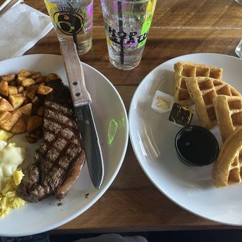 Bear & the Butcher - Steak & Egg Platter with Waffles - Butcher Near Me - Lexington, Kentucky Bear & the Butcher - Steak & Egg Platter with Waffles - Butcher Near Me - Lexington, Kentucky