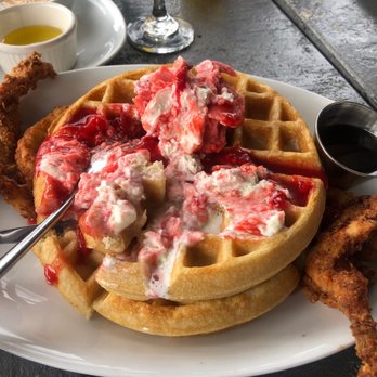 A'Bouzy - Strawberry waffles yumm - Champagne Bars Near Me - Houston, Texas