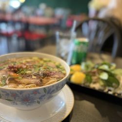 Pho Xin Chao - #6 wonton soup with pork, shrimp and squid