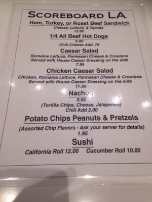 Menu photo 2 Scoreboard Los Angeles, CA