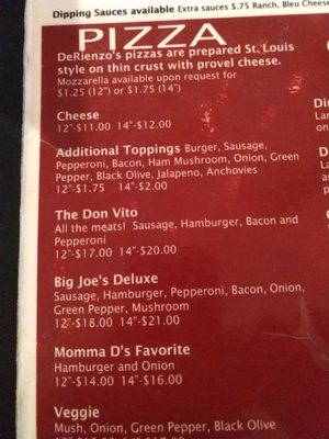 Menu photo 5 DeRienzo's Pizza & Pub Saint Peters, MO Menu photo 5 DeRienzo's Pizza & Pub Saint Peters, MO