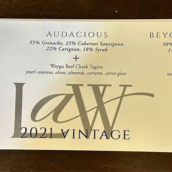 Law Estate Winery - Menu for 2021 pickup party event - Wineries Near Me - Paso Robles, California Law Estate Winery - Menu for 2021 pickup party event - Wineries Near Me - Paso Robles, California