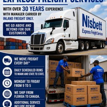 Nisbett Express Freight Services - Shipping Centers Near Me - Orlando, Florida Nisbett Express Freight Services - Shipping Centers Near Me - Orlando, Florida
