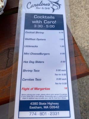 Menu photo 5 Carolines Bar and Grill North Eastham, MA