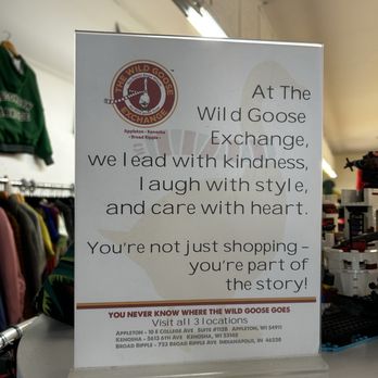 The Wild Goose Exchange - motto - Used, Vintage & Consignment Near Me - Kenosha, Wisconsin