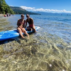 PADDLE TO YOU - Relaxing on the paddle board before going back out.