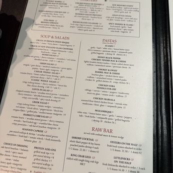 Barrels & Boards - Menu - New American Near Me - Raynham, Massachusetts