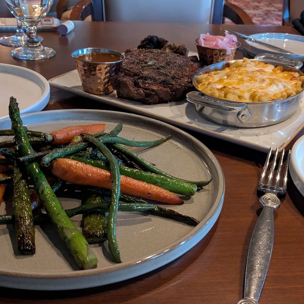 The Corn Maiden - Veggies and ribeye for two with Mac and cheese side - Steakhouses Near Me - Santa Ana Pueblo, New Mexico The Corn Maiden - Veggies and ribeye for two with Mac and cheese side - Steakhouses Near Me - Santa Ana Pueblo, New Mexico