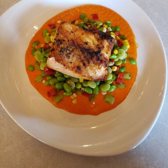 Iron Works - Wood grilled Atlantic salmon - American Near Me - Warwick, Rhode Island