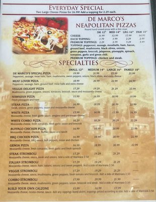 Menu photo 2 De Marco's Italian Restaurant Superior, AZ Menu photo 2 De Marco's Italian Restaurant Superior, AZ
