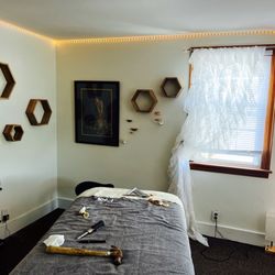 B Cate Massage Therapy - Setting up the room