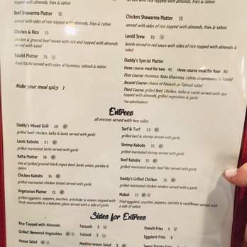 Daddy's Place - Menu third page - May 2019 - Mediterranean Near Me - Easton, Pennsylvania Daddy's Place - Menu third page - May 2019 - Mediterranean Near Me - Easton, Pennsylvania