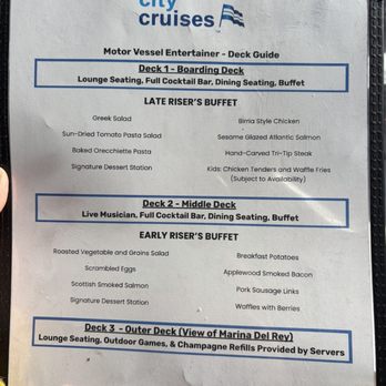 City Cruises - Menu - Venues & Event Spaces Near Me - Marina del Rey, California