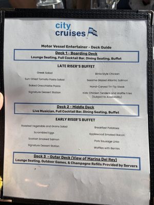 Menu photo 3 City Cruises Marina del Rey, CA