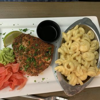 Sal's Ballyhoo's - Tuna Blackened w/5 cheese Mac n cheese - Seafood Near Me - Key Largo, Florida Sal's Ballyhoo's - Tuna Blackened w/5 cheese Mac n cheese - Seafood Near Me - Key Largo, Florida