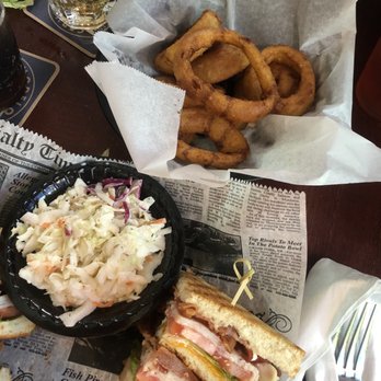 Fibber Mcgees - Pictured is the club, coleslaw, and onion rings. - New American Near Me - Sunset Beach, North Carolina Fibber Mcgees - Pictured is the club, coleslaw, and onion rings. - New American Near Me - Sunset Beach, North Carolina