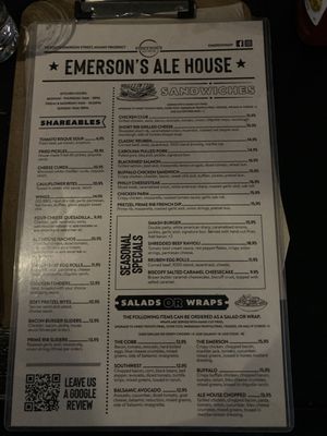 Menu photo 8 Emerson's Ale House Mount Prospect, IL