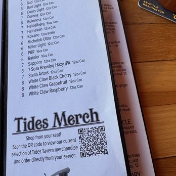 Tides Tavern - Drink Menu 5/2026 - Pubs Near Me - Gig Harbor, Washington