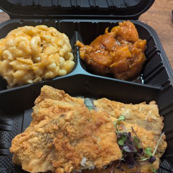 Blended Flavors - Mac & cheese, Yams and fried whiting entree. - Southern Near Me - Linden, New Jersey