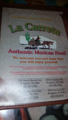 Menu photo 8 La Carreta Restaurant Kingsport, TN Menu photo 8 La Carreta Restaurant Kingsport, TN