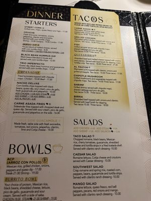Menu photo 1 Cantina Imperfecto Myrtle Beach, SC