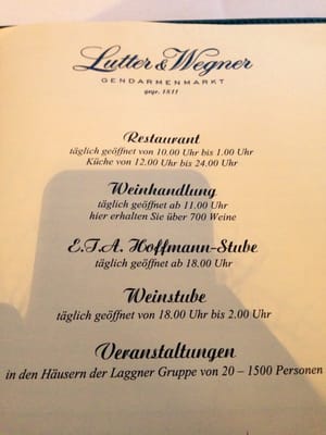 Menu photo 8 Lutter & Wegner Berlin, BE Menu photo 8 Lutter & Wegner Berlin, BE