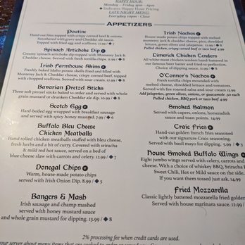 O'Connor's Public House - Happy hour menu - Irish Pub Near Me - Rochester, Michigan O'Connor's Public House - Happy hour menu - Irish Pub Near Me - Rochester, Michigan
