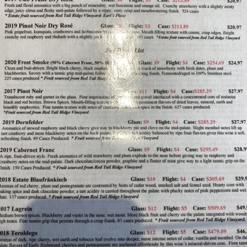 Red Tail Ridge Winery - Tasting menu - Wineries Near Me - Penn Yan, New York Red Tail Ridge Winery - Tasting menu - Wineries Near Me - Penn Yan, New York
