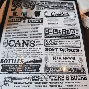 Pinky's - Drink menu - Sports Bars Near Me - Phoenix, Arizona Pinky's - Drink menu - Sports Bars Near Me - Phoenix, Arizona