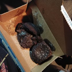 Domino's Pizza - How my crunch cakes looked upon opening. Staff is rude and unprofessional. Their Pizzas taste like hot garbage. The employees are rude af.