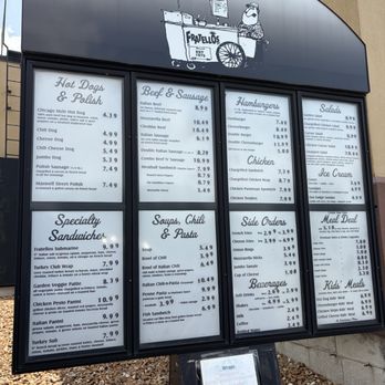 Fratellos Hot Dogs - Menu board - Hot Dogs Near Me - Volo, Illinois