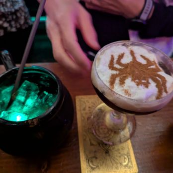 The Pine Box - Witch's Brew and Pumpkin Espresso Martini (Halloween special drinks) - Pubs Near Me - Seattle, Washington