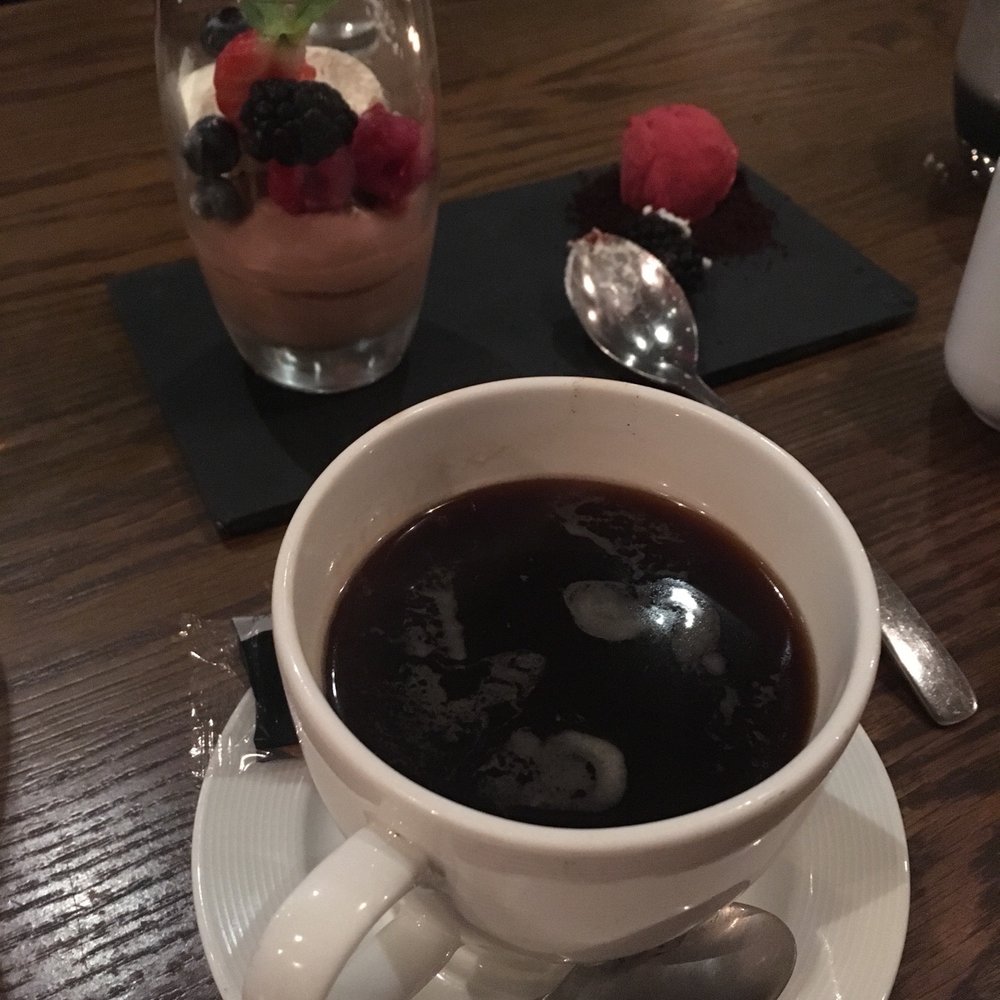 Bishop's Gate Hotel Derry - Coffee and chocolate mousse with rasberry sorbet! Wow! - Hotels Near Me - Derry, DRY