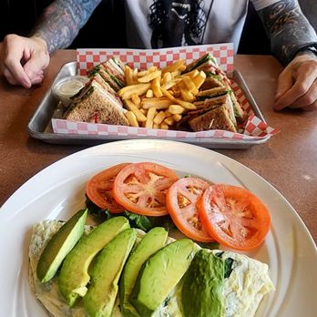 Ely’s Restaurant - Club Sandwich and egg white, spinach, avocado, Swiss cheese omelet. - Breakfast & Brunch Near Me - Henderson, Nevada Ely’s Restaurant - Club Sandwich and egg white, spinach, avocado, Swiss cheese omelet. - Breakfast & Brunch Near Me - Henderson, Nevada