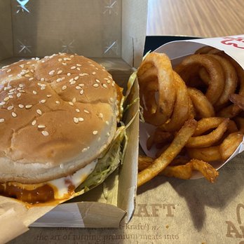 Arby's - a cheeseburger and onion rings - Fast Food Near Me - Warrenton, Virginia Arby's - a cheeseburger and onion rings - Fast Food Near Me - Warrenton, Virginia
