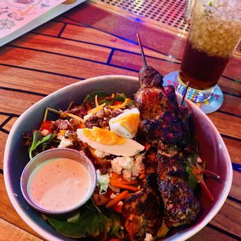 Boat Drinks - Cobb salad with jerk chicken - Cocktail Bars Near Me - St. Augustine, Florida