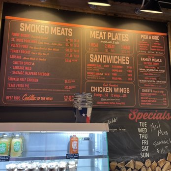 Stiles Switch BBQ & Brew - Menu board and prices....taken 11/16/21 at the Cedar Park location. - Barbeque Near Me - Cedar Park, Texas Stiles Switch BBQ & Brew - Menu board and prices....taken 11/16/21 at the Cedar Park location. - Barbeque Near Me - Cedar Park, Texas