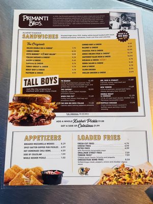 Menu photo 4 Primanti Bros. Restaurant and Bar Pittsburgh, PA
