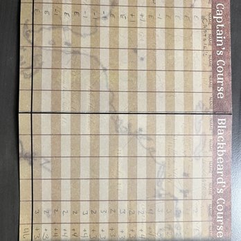 Pirate's Cove - Scorecard with pars shown. - Mini Golf Near Me - Orlando, Florida